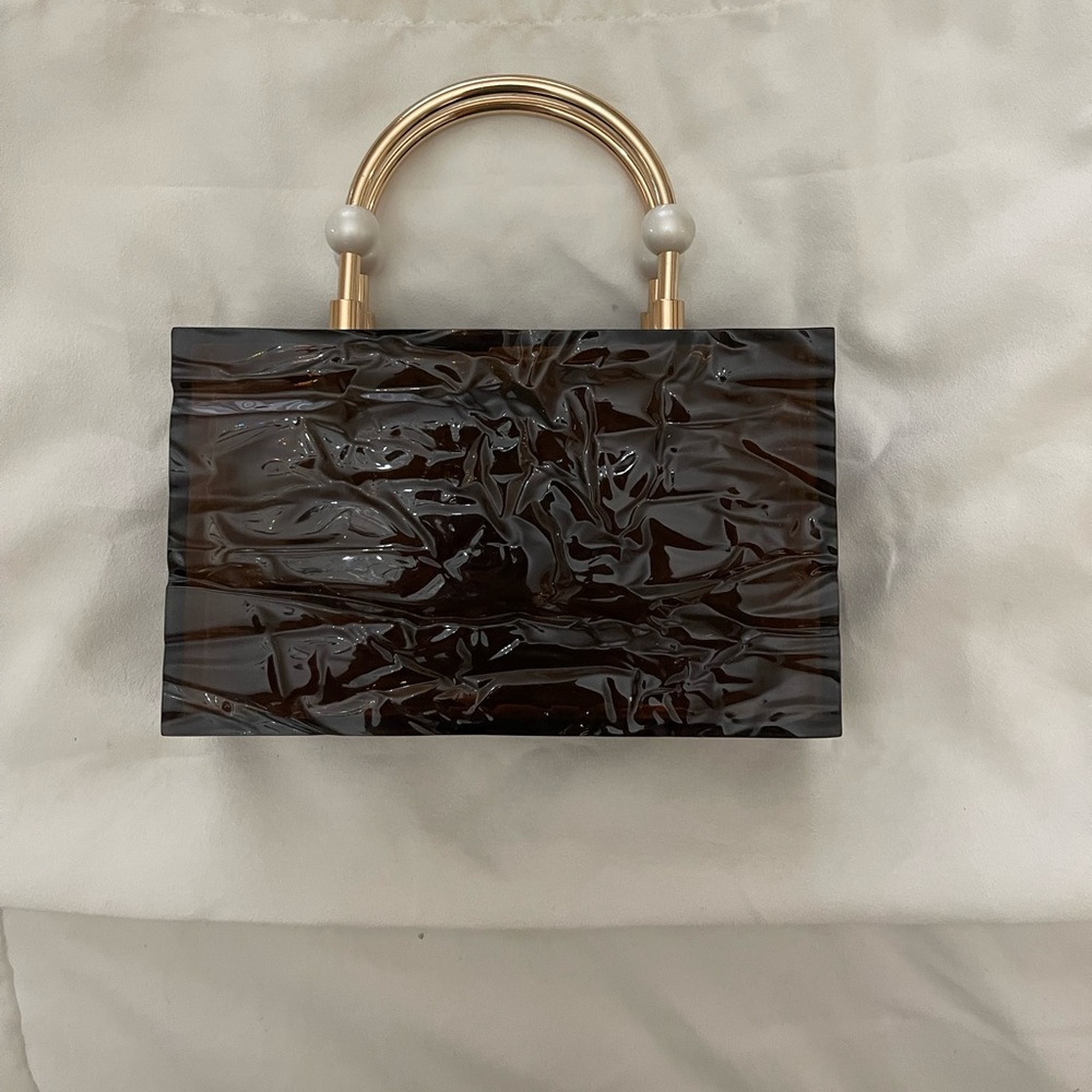 Brown Acrylic Zara Clutch